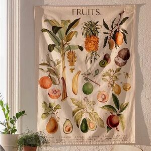 Urban Outfitters Vibrant Fruit Reference Chart Tapestry